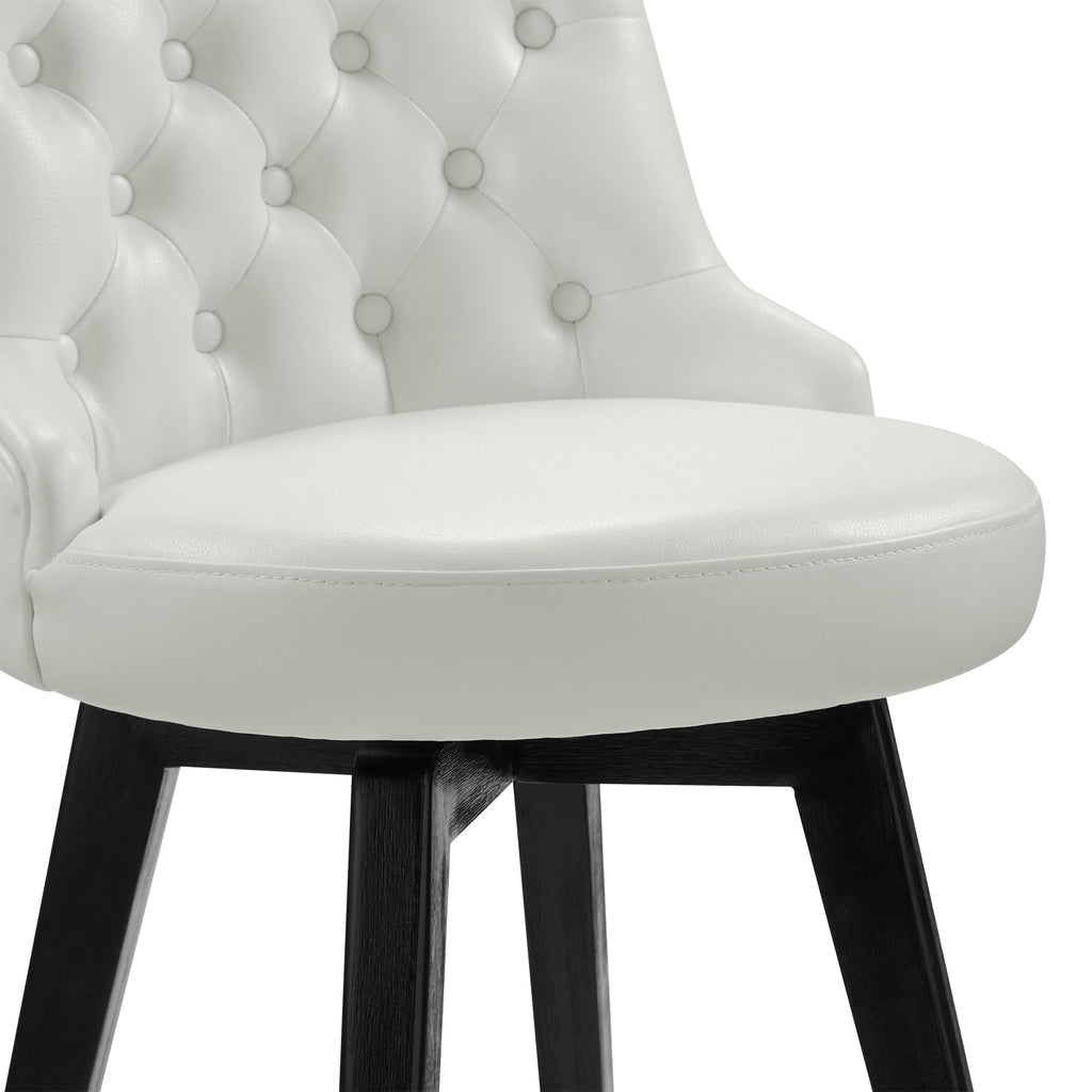 Watson & Whitely Counter Height Bar Stools, Performance Fabric Upholstered Modern Swivel Barstool with Back, Solid Wood Legs, 26" H Seat, Flint Grey