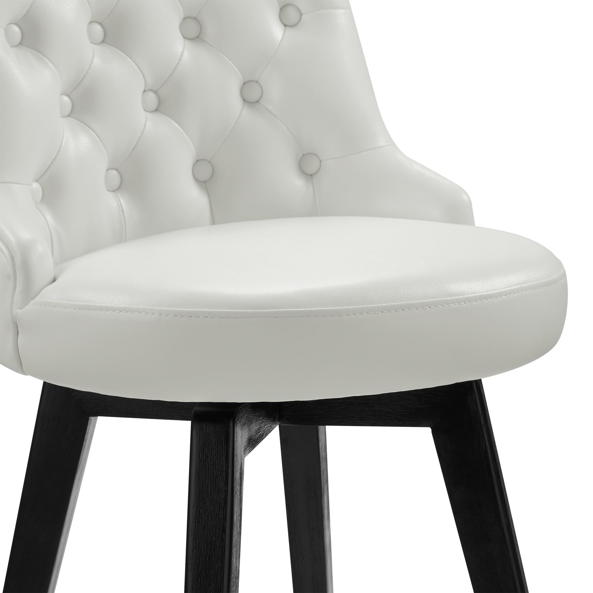 Watson & Whitely Counter Height Bar Stools, Performance Fabric Upholstered Modern Swivel Barstool with Back, Solid Wood Legs, 26" H Seat, Flint Grey