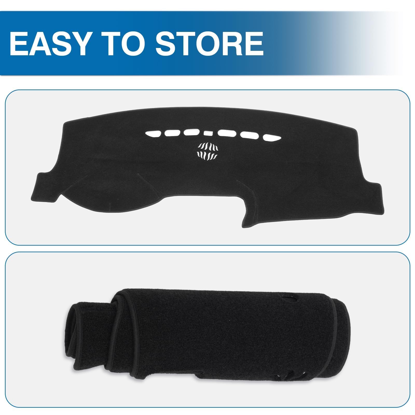 KUST Black Dash Cover for Ford Ranger 1995-2011/Ford Explorer 1995-2001/Mazda B2300 B2500 B3000 B4000 1995-2008/Mercury Mountaineer 1997-2001 Polyester Dashboard Cover Accessories for Ranger