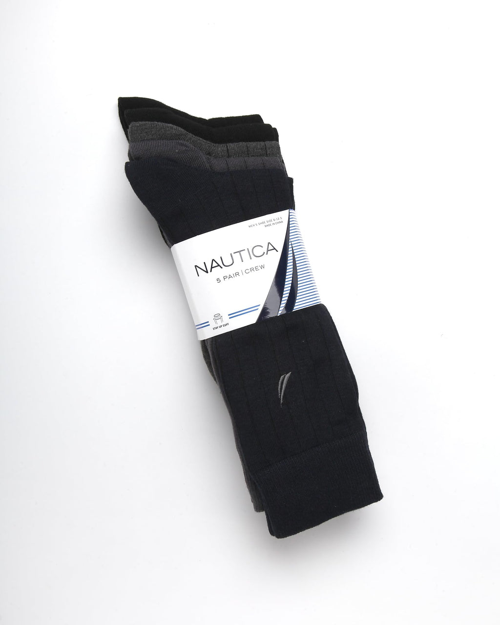 Nautica Mens Dress Socks - 5 Pack Breathable Comfort Stretch Crew-Length Work Socks for Men for Business Formal Wear (6-12.5)