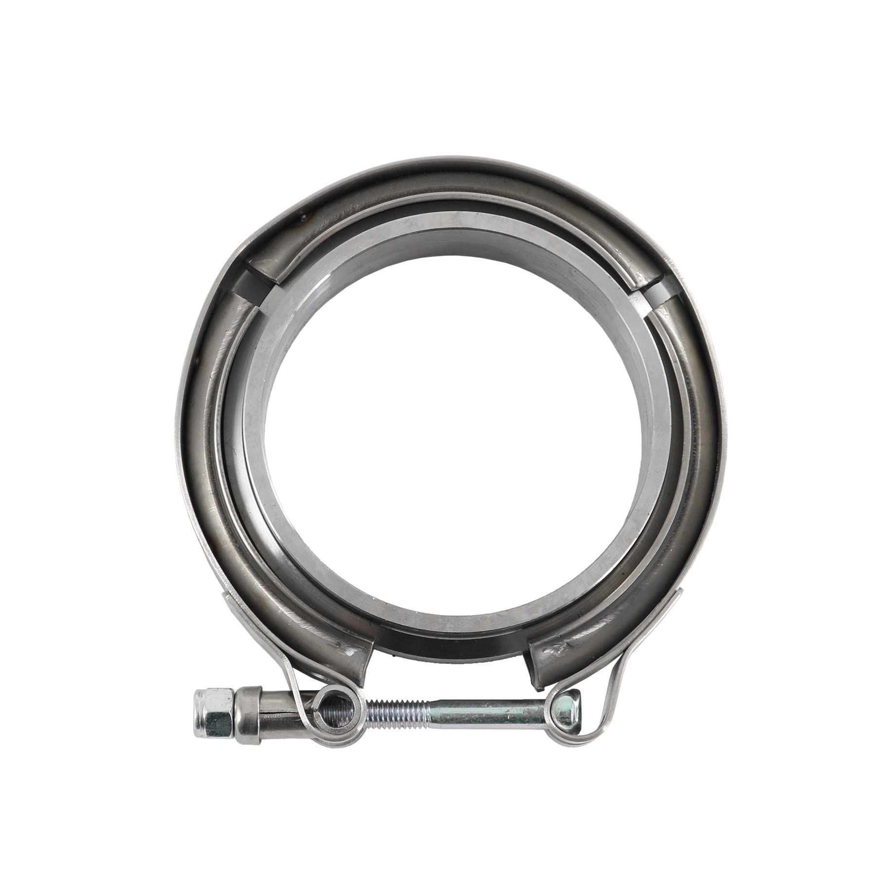 2.25" V-Band Flange Clamp Kit With Ridge Stainless Steel Replacement For Exhaust Downpipe 2.25 Inch