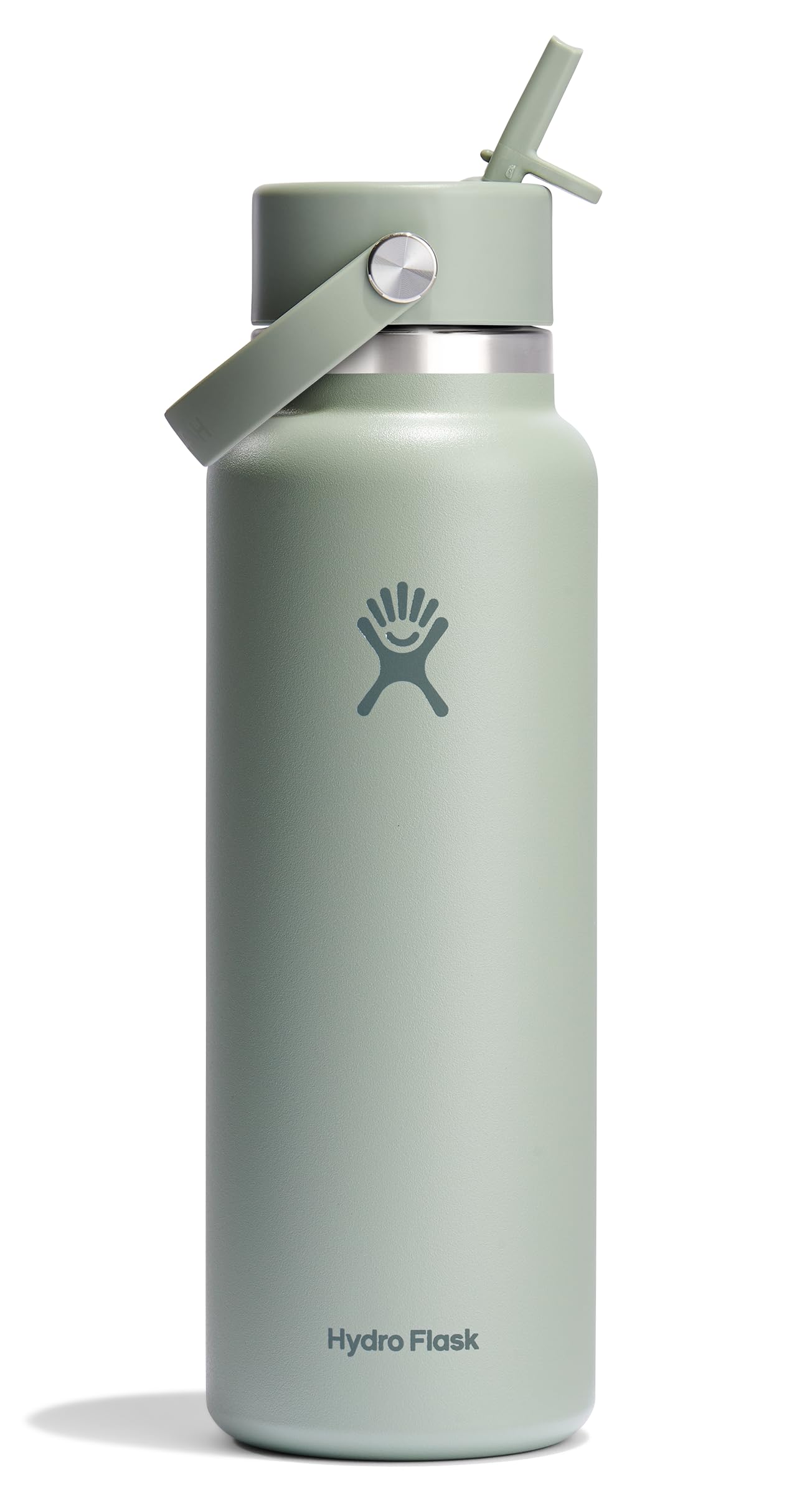 Hydro Flask Water Bottle - Insulated Stainless Steel - Wide Straw Lid, Non Spill, Leakproof in 24 Oz Forest Green Arc