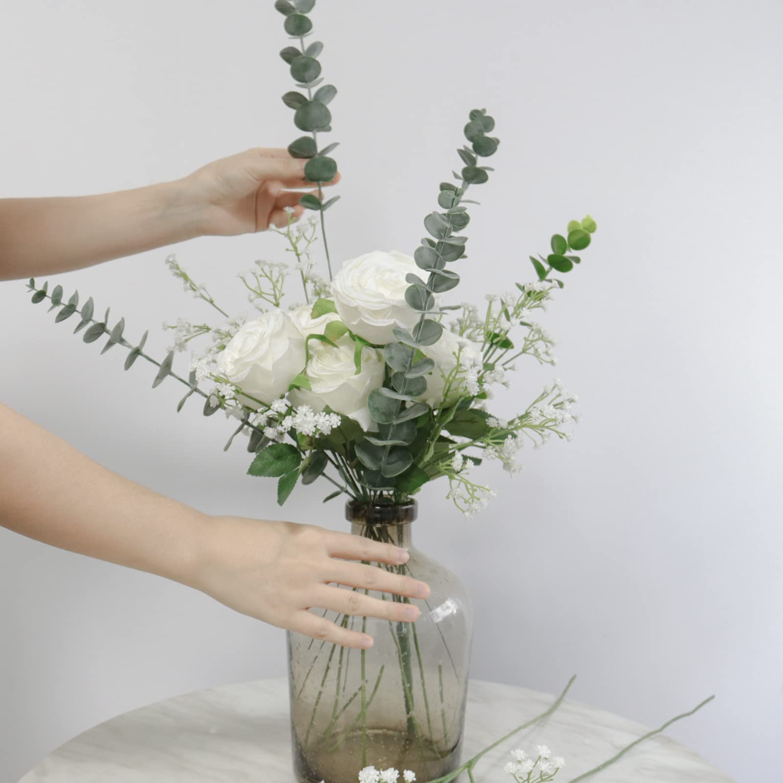15 PCS Babys Breath Artificial Flowers Fake Babys Breath Flowers Artificial Bulk Blue Gypsophila Bouquets Real Touch Faux Flowers for Wedding Floral Arrangement Party Home Decoration