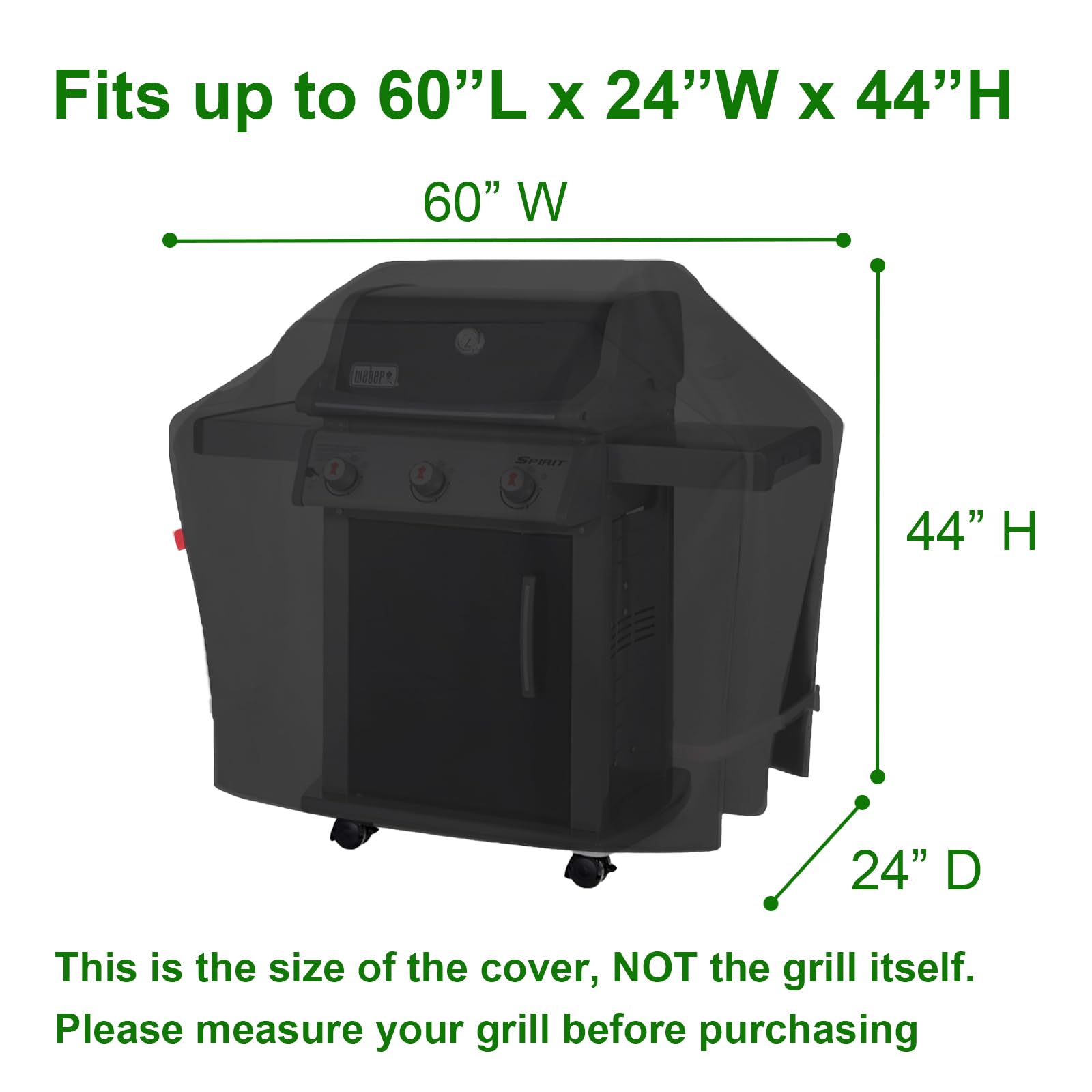 Outdoor Waterproof Small Grill Cover Fits for Weber Spirit 210 Series(E 210,S 210,E 215), Charbroil, Kenmore Grills, Heavy Duty 2 Burner BBQ Cover 30",Compared to Weber 7105