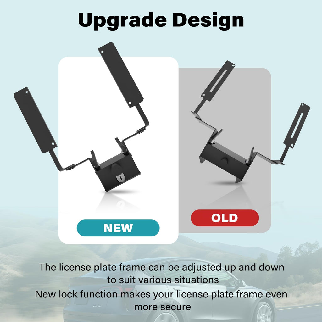 The Original No Drill Front License Plate Holder Fit for 2017-2023 Tesla Model 3& 2020-2024 Tesla Model Y with Safety Design, No Adhesives License Frame
