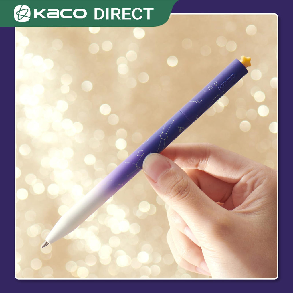 Kaco FIRST Gel Pens, Pack of 2 Pieces Cute Stationery Heart Pen Set with Extra 4 Black Refills Quick Drying Holiday Office Supplies (2 Colors)