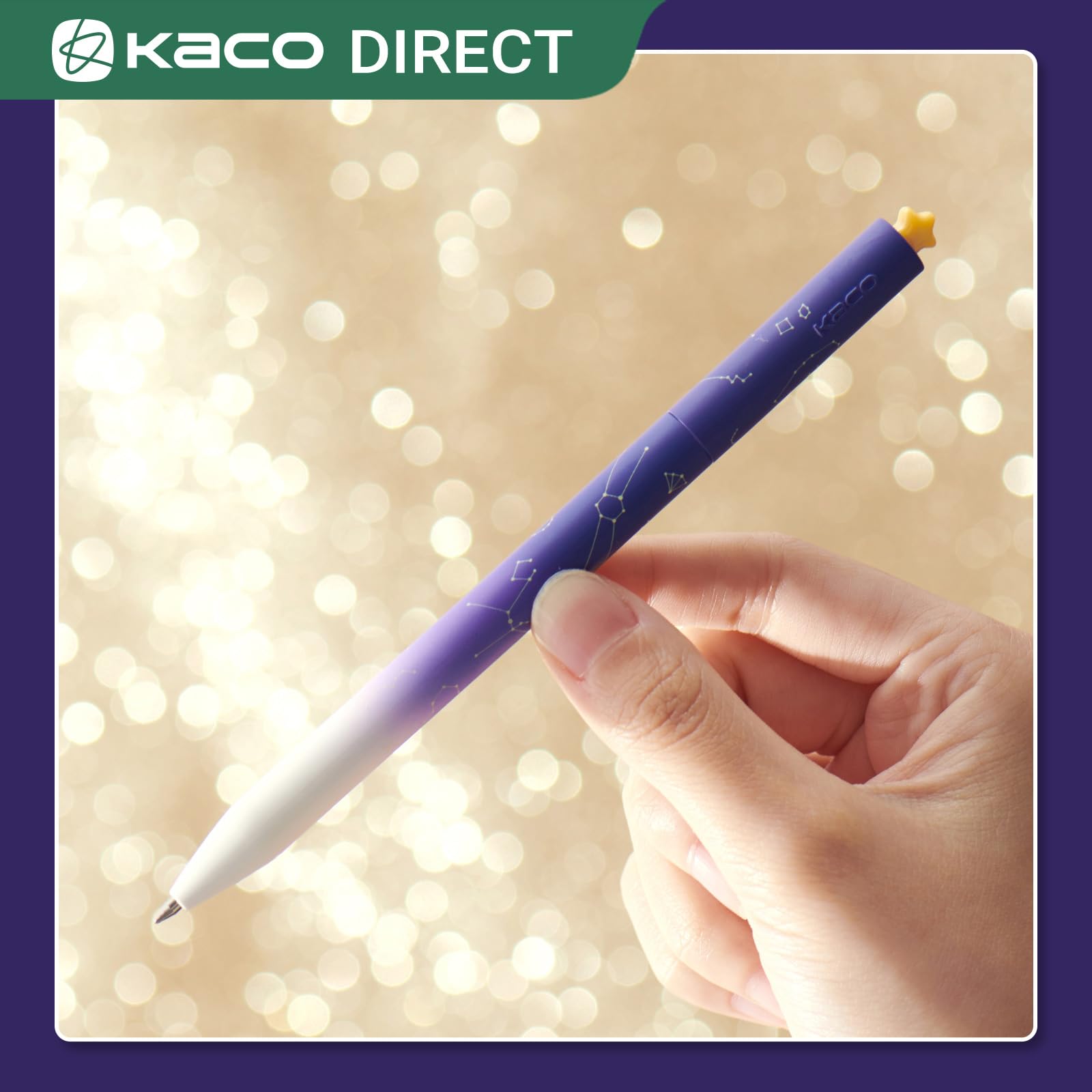Kaco FIRST Gel Pens, Pack of 2 Pieces Cute Stationery Heart Pen Set with Extra 4 Black Refills Quick Drying Holiday Office Supplies (2 Colors)
