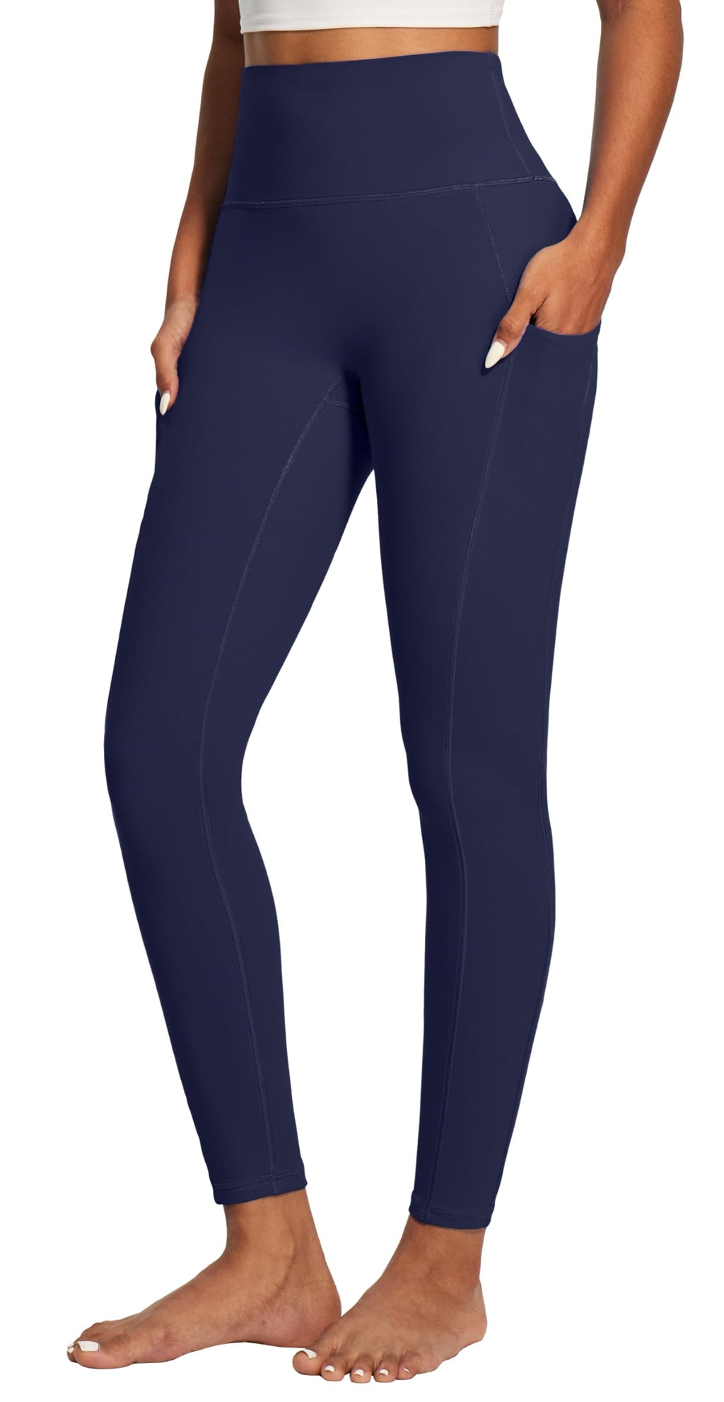 IUGA Compression Leggings for Women Tummy Control No Front Seam Leggings with Pockets High Waisted Workout Yoga Pants
