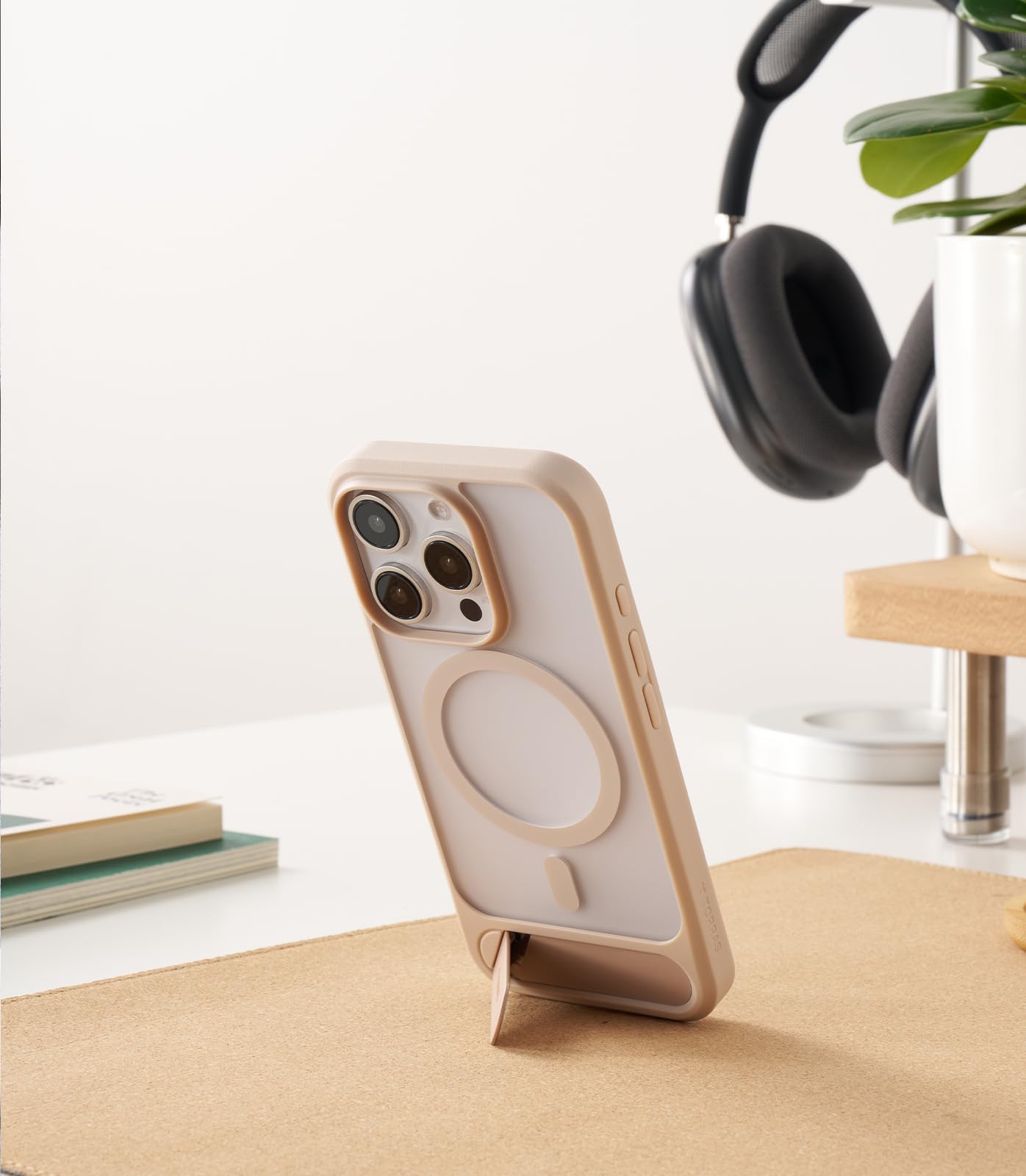 TORRAS for iPhone 13 Pro Max Case Translucent Black | Strong Magnetic & Seamless Stand, Fit for MagSafe, Military-Grade Drop Protection, Sturdy Adjustable Built-in Kickstand, Slim Matte Finish