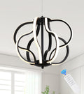 Modern Gold LED Chandelier with Remote Control, Dimmable LED Chandelier with 3 Color Temperature,8 Lights Hanging Pendant Lights for Dining Room Foyer Entryway Kitchen Living Room