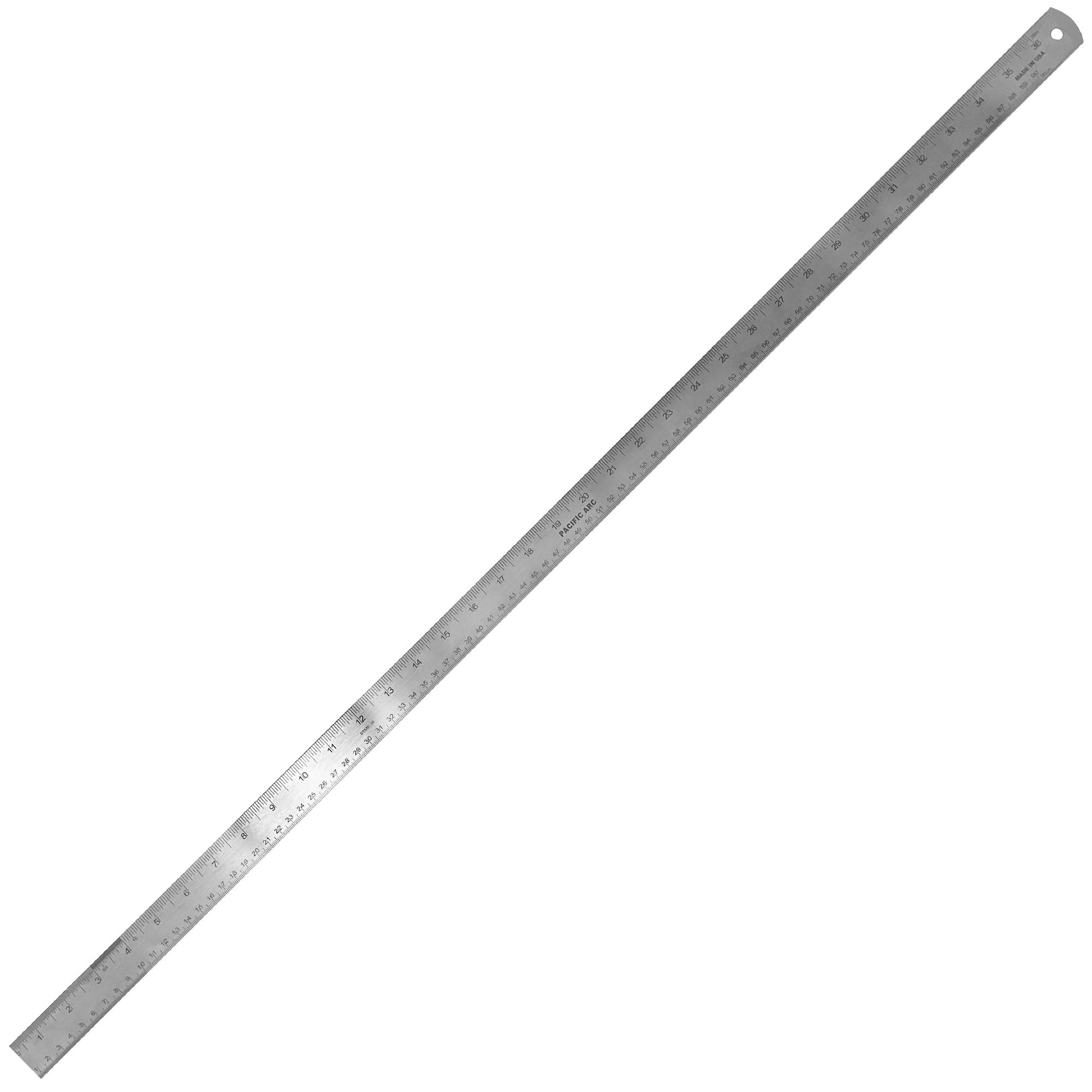 2 Pack Pacific Arc 12 Inch Stainless Steel Ruler with Inch/Metric Conversion Table