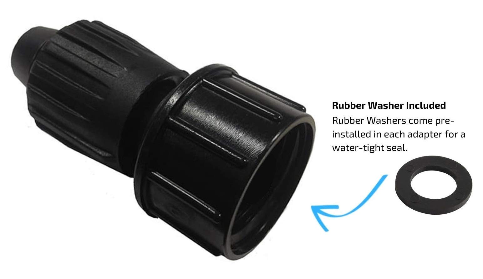 3-Pack 1/2 Inch Drip Irrigation Tubing to Faucet/Garden Hose Adapter - Reusable Connector Fittings for Most Rain Bird, Orbit, Dig, Toro 1/2 or 5/8 Tubing x 3/4" FHT