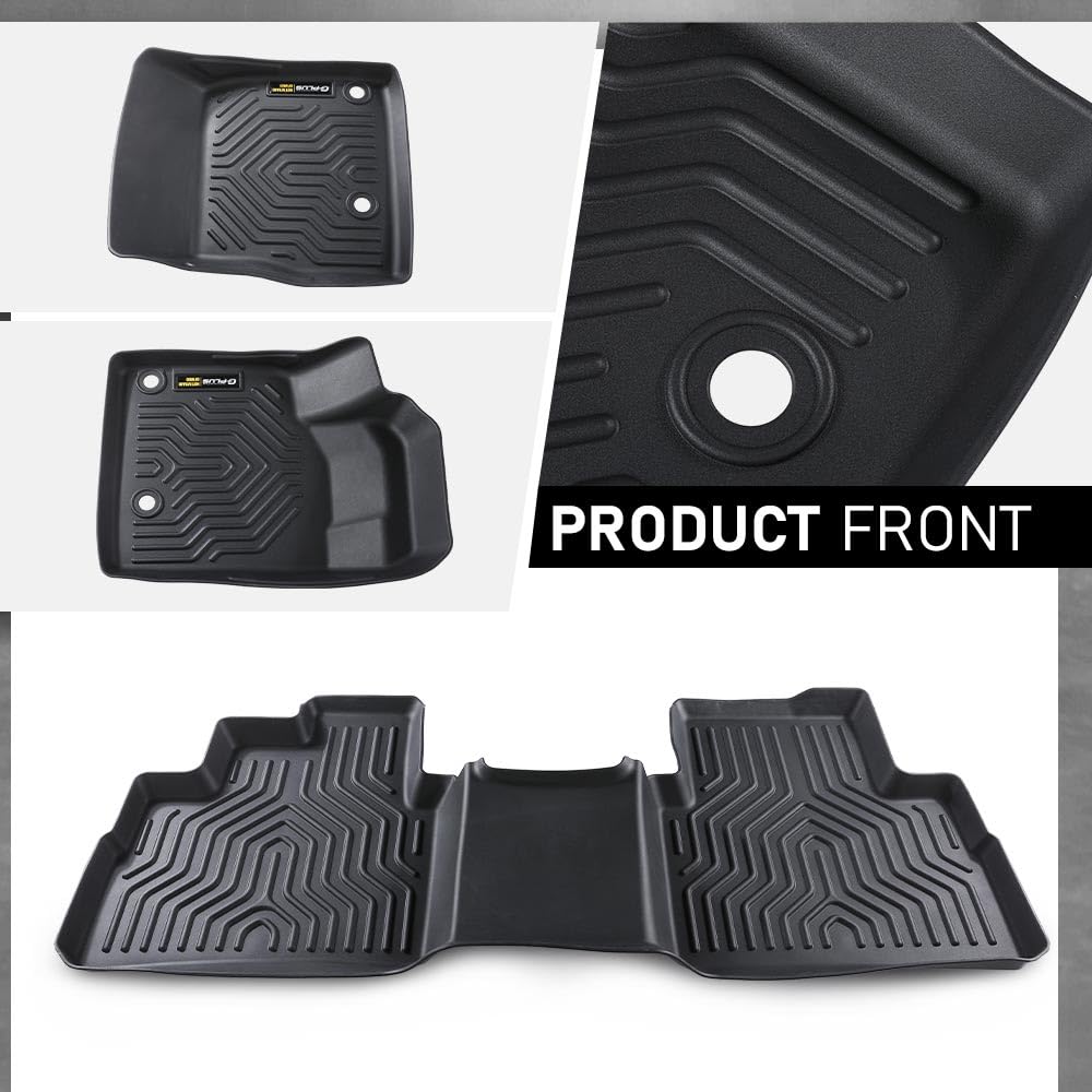 G-PLUS Floor Mats Fit for Toyota 4Runner 2013-2024/Fit Lexus GX460 2014-2023/Not Fit Vehicles with Vinyl Flooring, TPE Black,1st & 2nd Row 3pcs Mats