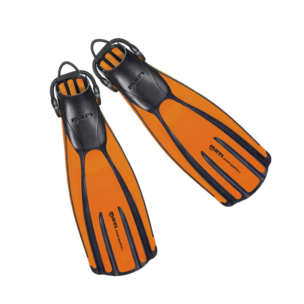 Mares Unisex Adults Avanti Quattro + Diving Fins - Durable Efficient Versatile Open-Heel Scuba Fins with Four-Channel Design & Bungee Strap