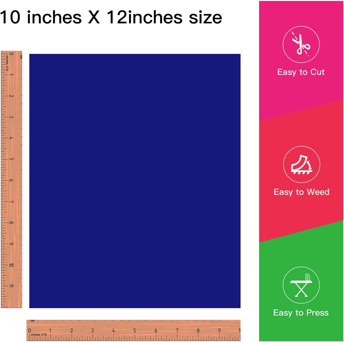 JANDJPACKAGING Baby Blue Heat Transfer Vinyl HTV - 10 Sheets Easy to Weed T-Shirt Iron on Vinyl Compatible with Cricut Cutting Machine & Silhouette Cameo, All Craft Cutters