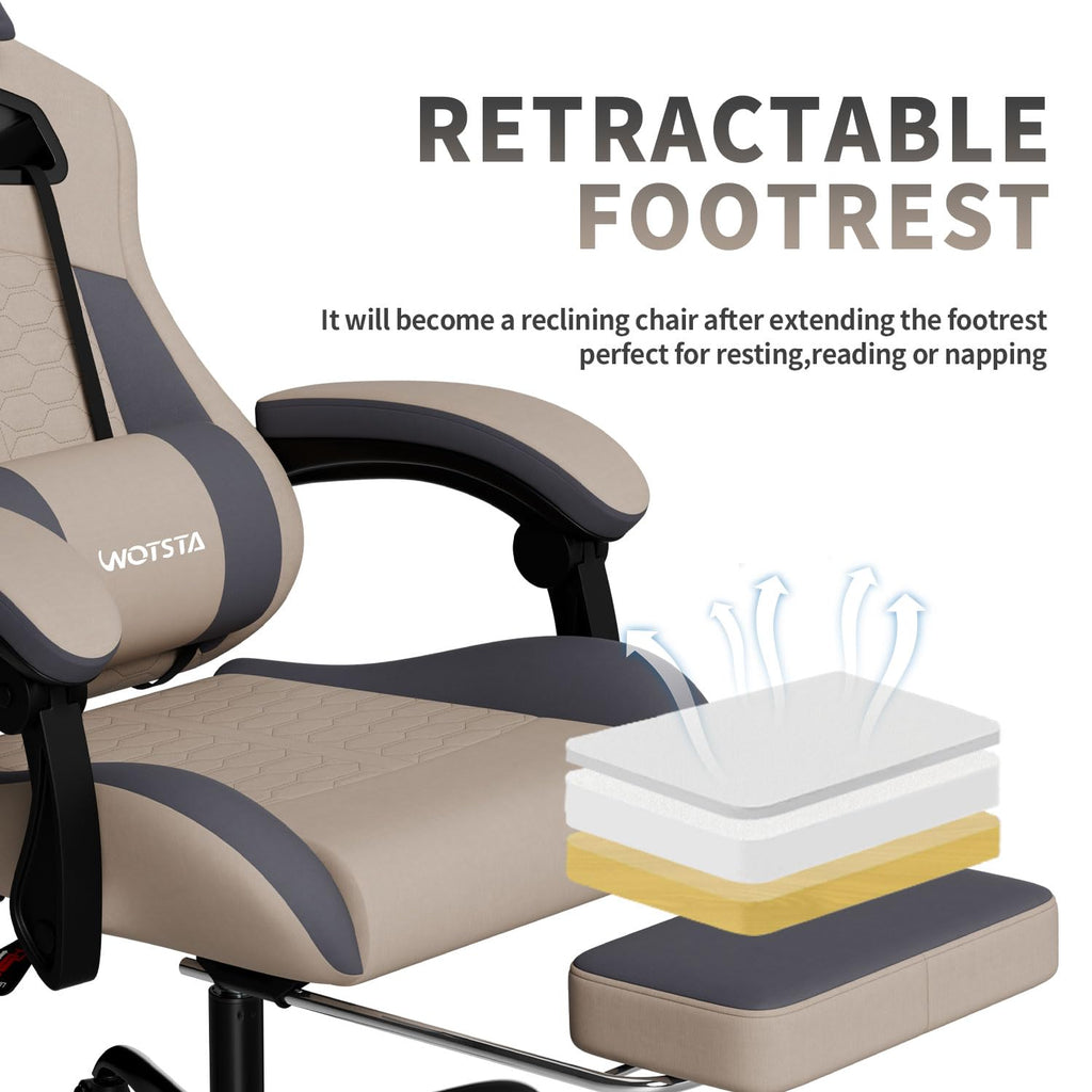 Gaming Chair with Footrest,High Back with Massage Reclining Computer Chair， Big and Tall Racing Gaming Chair Ergonomic Game Chair for Adults PVC Leather (Red)