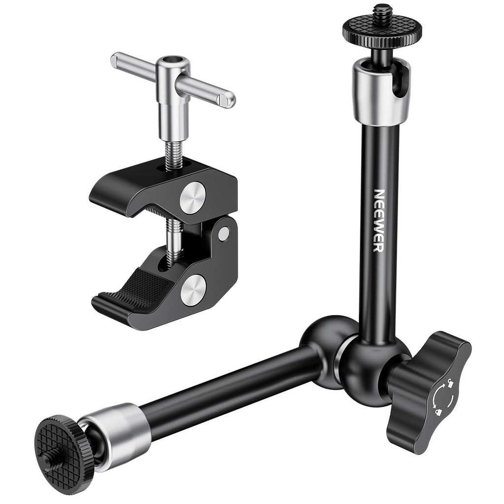 NEEWER 5.9"/15cm Adjustable Friction Magic Arm with 1/4" Screw on Both Ends, Compatible with SmallRig Cage, Flash/LED Light/Microphone/Monitor/SuperClip, Max Load 4.4lb/2kg, ST15