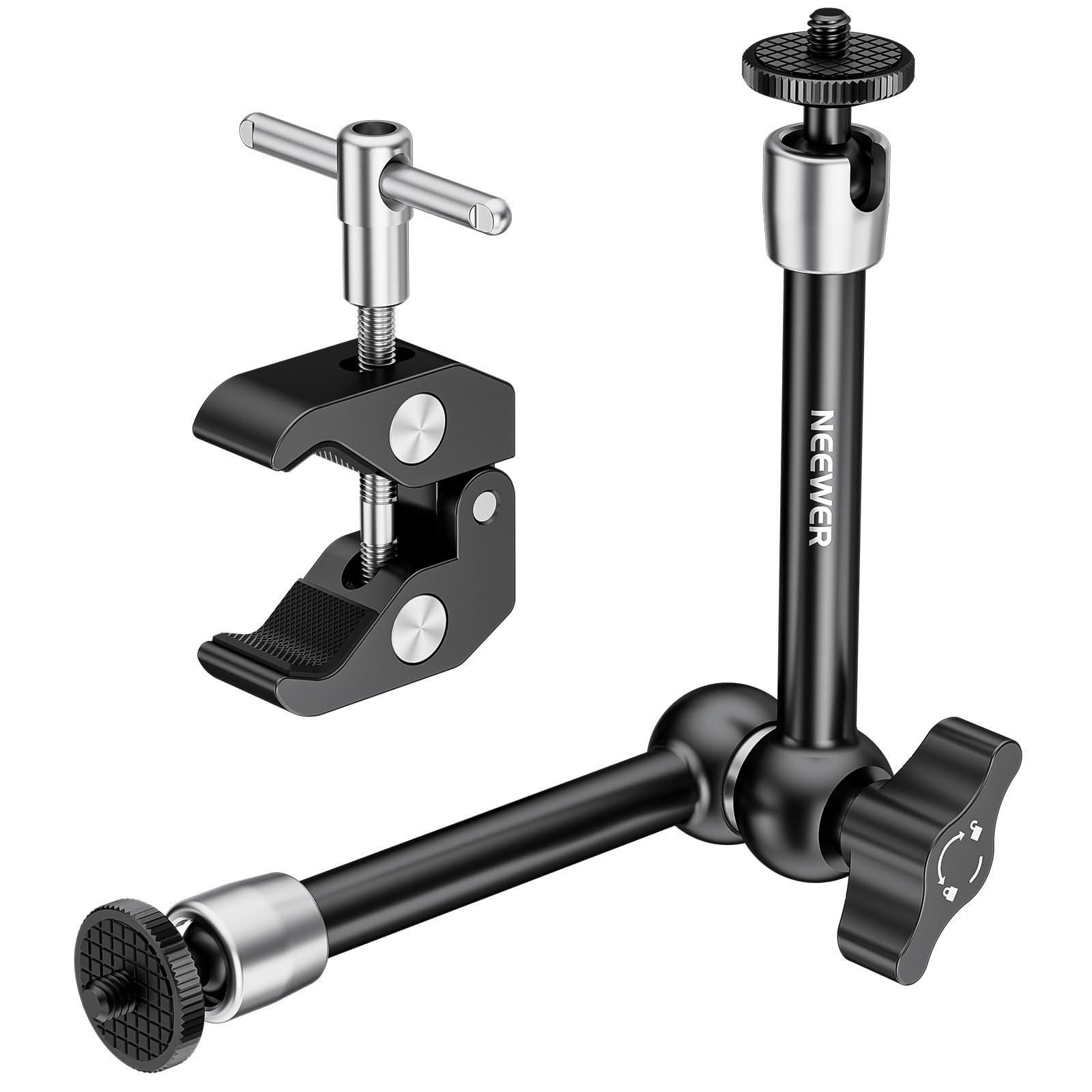 NEEWER 5.9"/15cm Adjustable Friction Magic Arm with 1/4" Screw on Both Ends, Compatible with SmallRig Cage, Flash/LED Light/Microphone/Monitor/SuperClip, Max Load 4.4lb/2kg, ST15