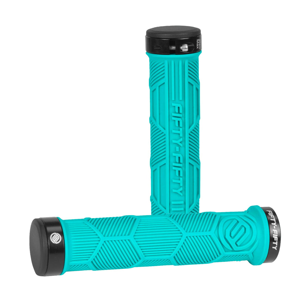 FIFTY-FIFTY Double Lock-On Mountain Bike Grips, Bicycle Handlebar Locking Grips, Non-Slip MTB Handle