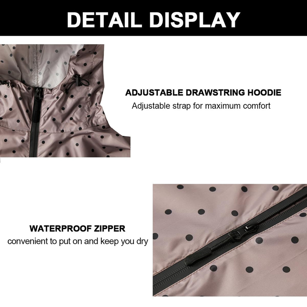 Rain Poncho Jacket Coat Hooded Zipper Style for Women/Men/Adult with Pocket