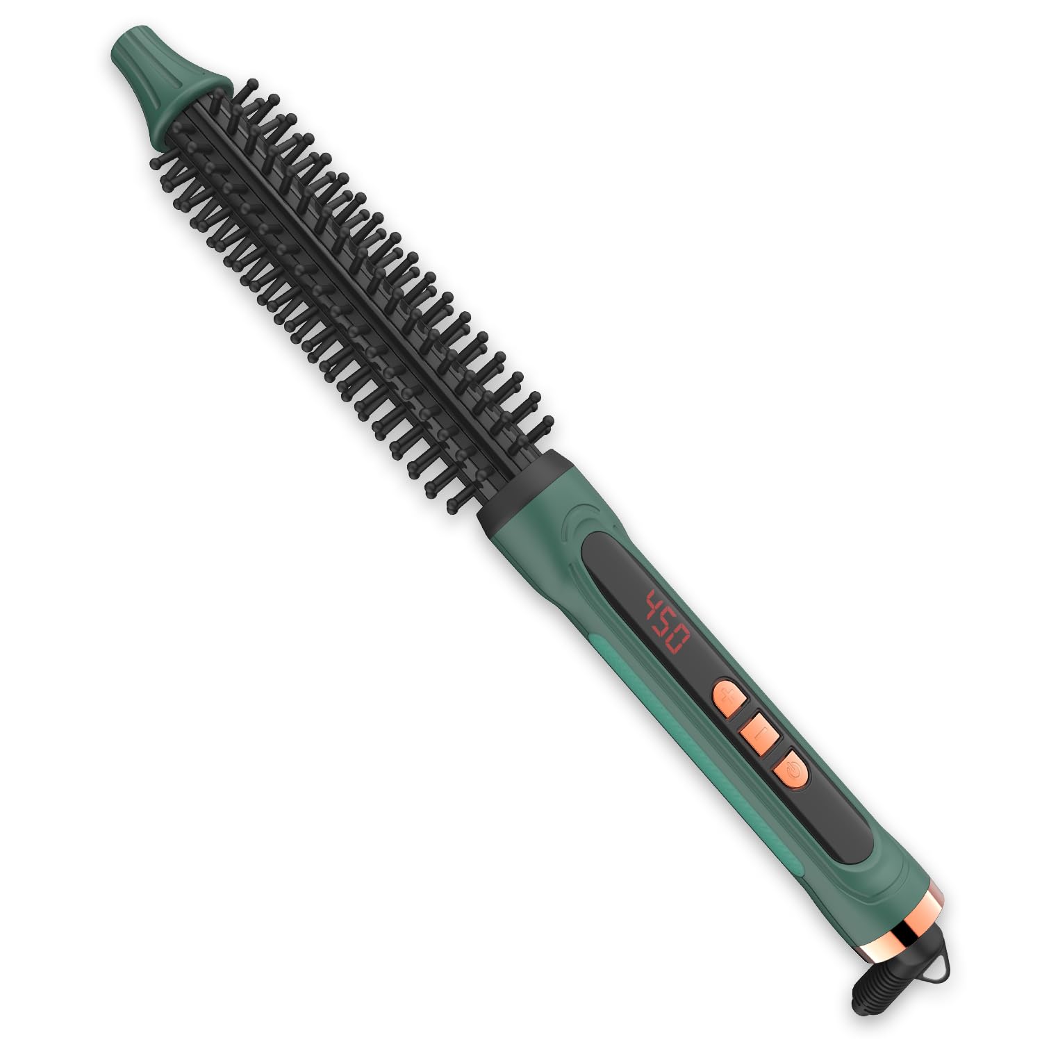 BANGMENG Mini Thermal Round Brush, 0.35 Inch Barrel Volume Heat Styling Brush for Men and Women Short Thin Curly Straight Hair, Heated Curling Iron,12 Temperature Setting (0.95 Inch with Bristles)