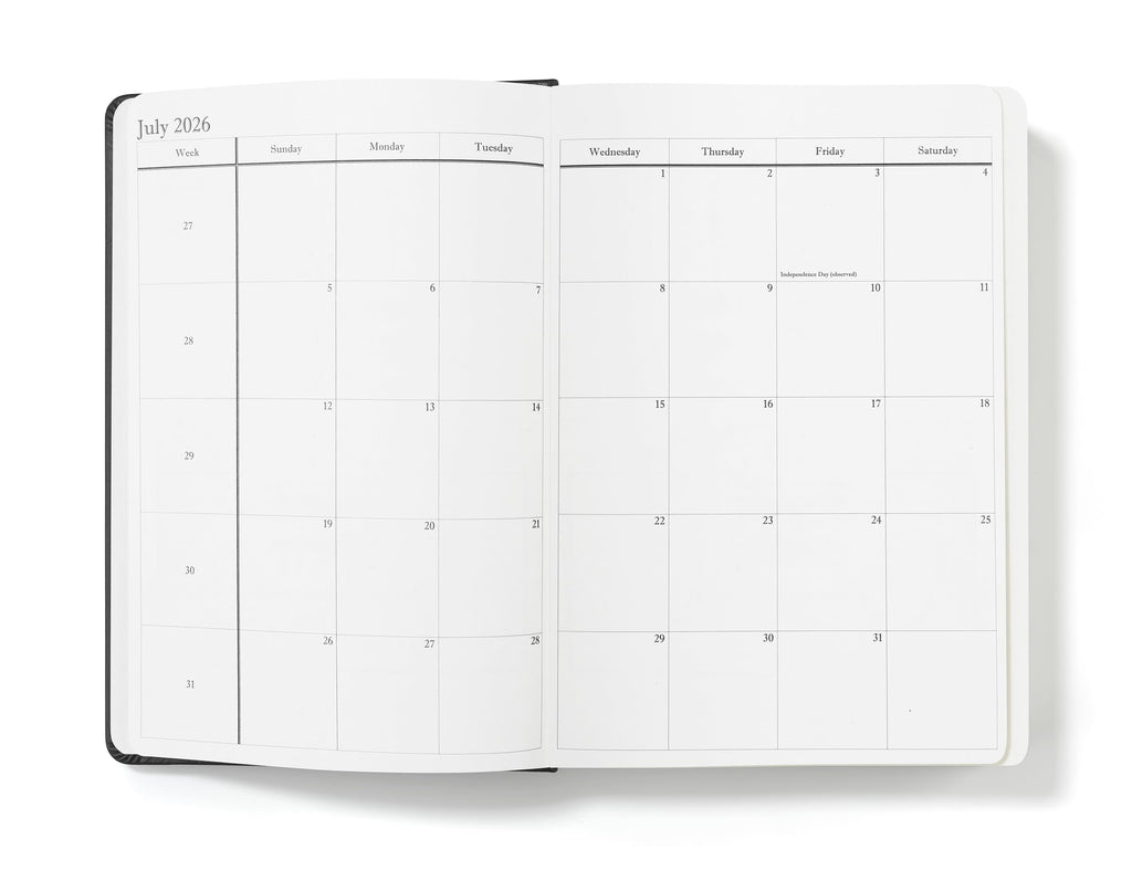 Wykeham's Executive 2026 Daily Journal Planner – US Public Holidays & Format – Customization Available (Brown, 6" x 4.5")