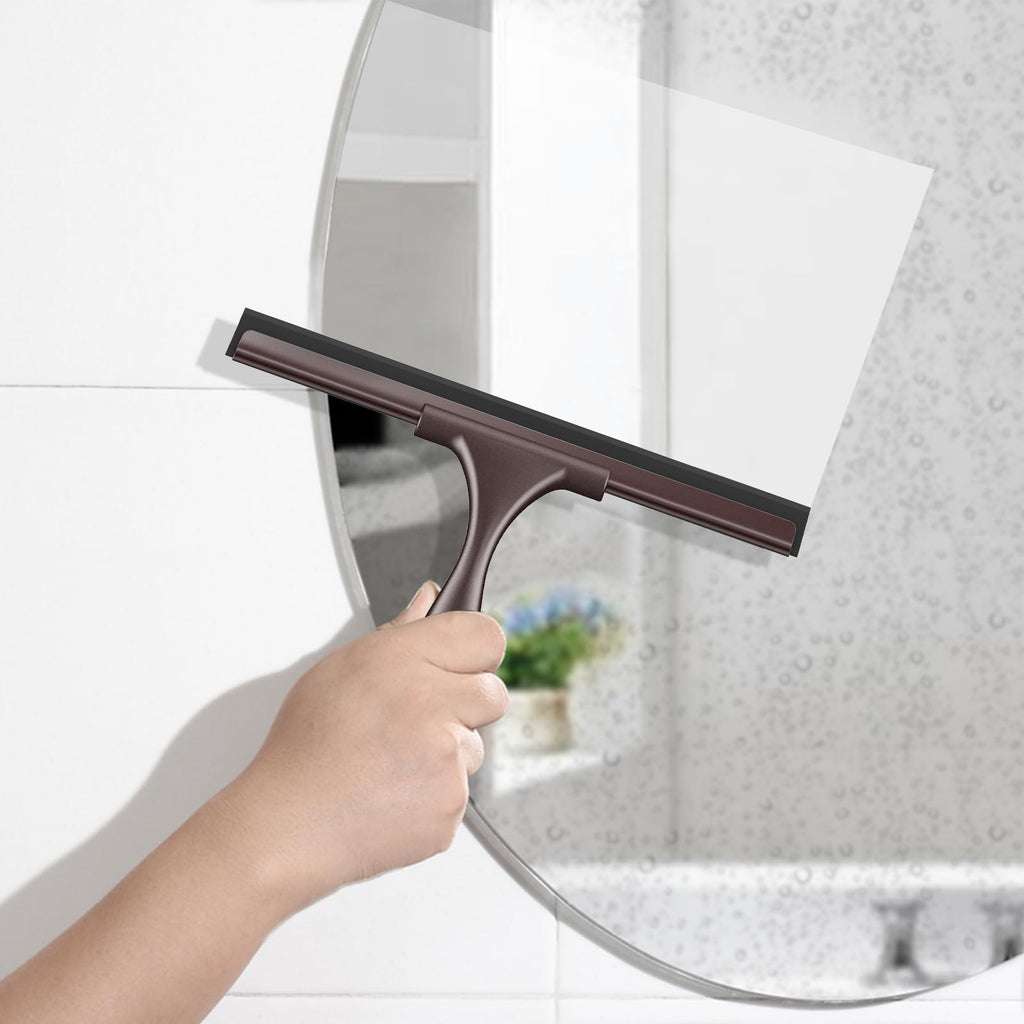 SetSail Squeegee for Shower Glass Door Stainless Steel Shower Squeegee for Glass Doors All-Purpose Window Squeegee for Tile Shower Walls, Sink, Mirror, Bathroom, Car Window Cleaning 10 Inches, Balck