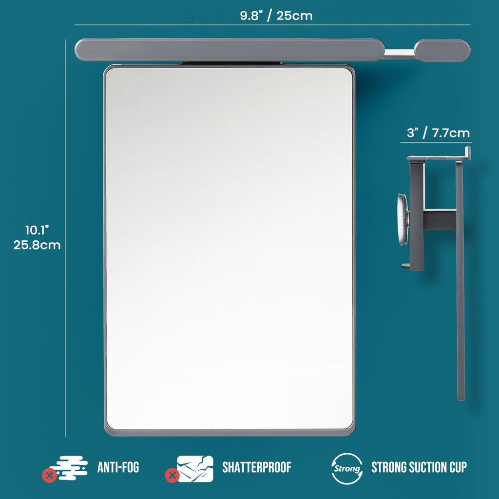 TAILI Shower Mirror Fogless for Shaving | Shower Mirror Fogless, Shaving Mirrors, Suction Cup, Removable & Reusable, Razor Holder Storage, Bathroom Accessories K9