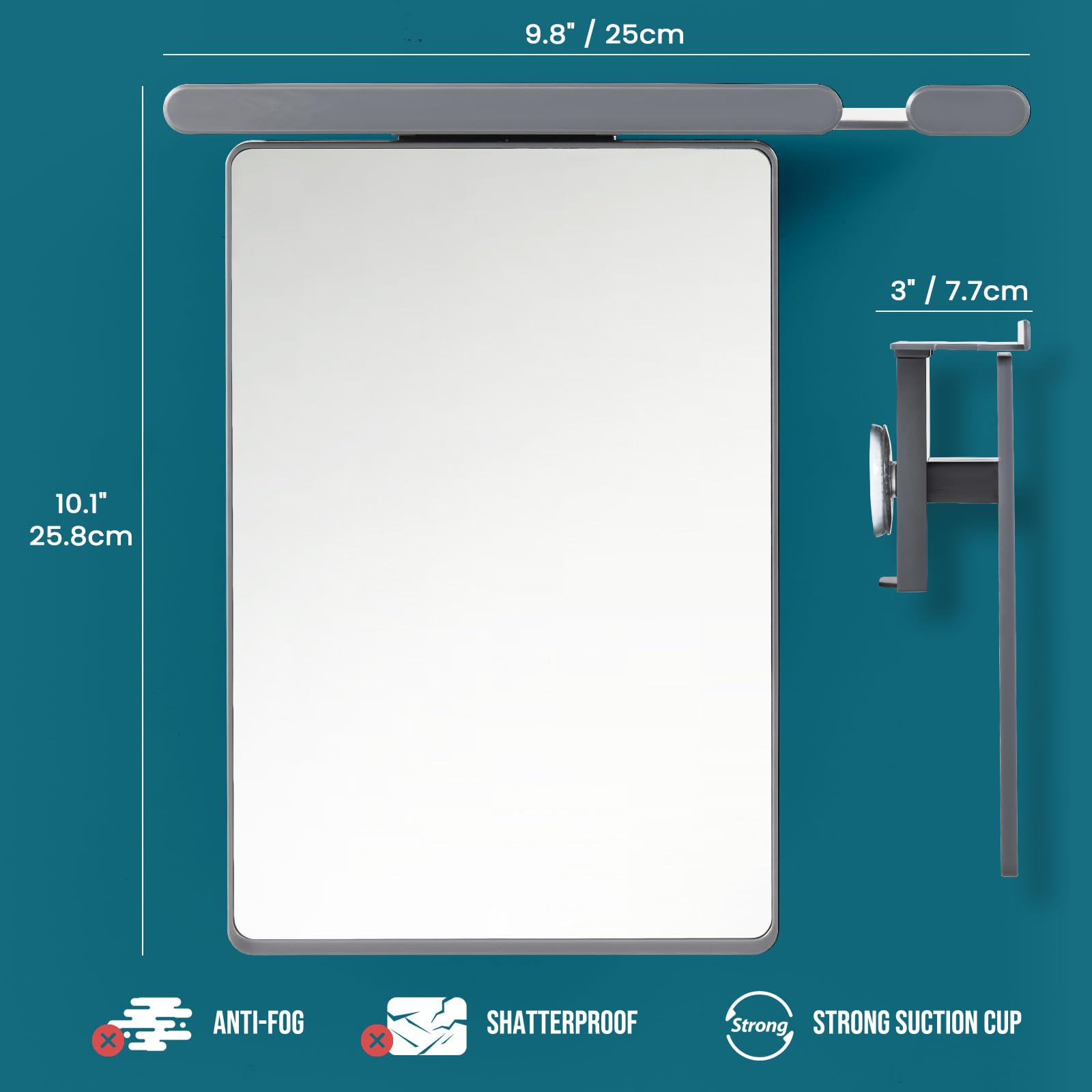 TAILI Shower Mirror Fogless for Shaving | Shower Mirror Fogless, Shaving Mirrors, Suction Cup, Removable & Reusable, Razor Holder Storage, Bathroom Accessories K9