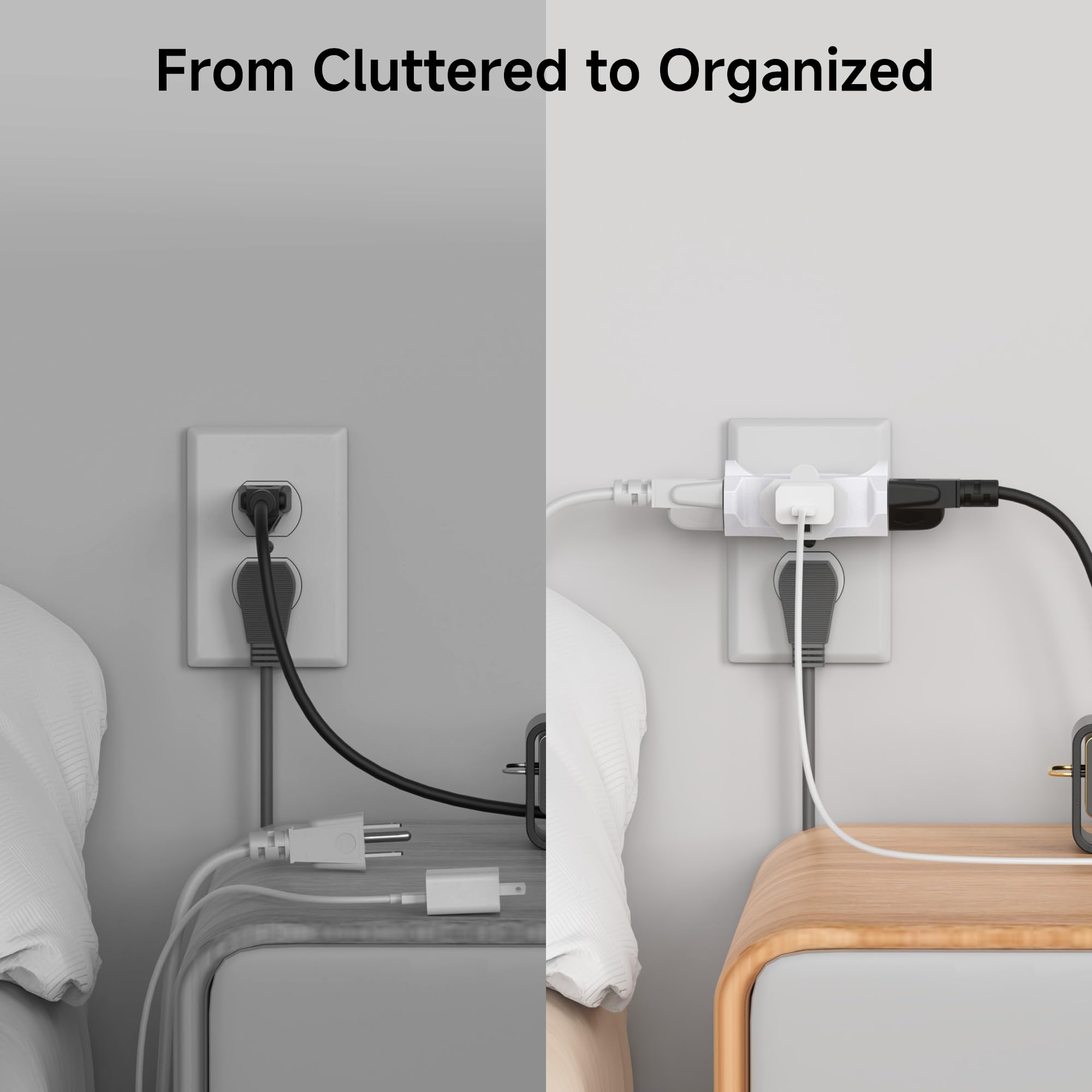 [ETL Listed] Cable Matters 3-Pack 3 Way Plug Adapter 15A 1875W, 3 Prong 3 Outlet Adapter, Power Splitter Plug Outlet, 3 Way Electrical Splitter, Black