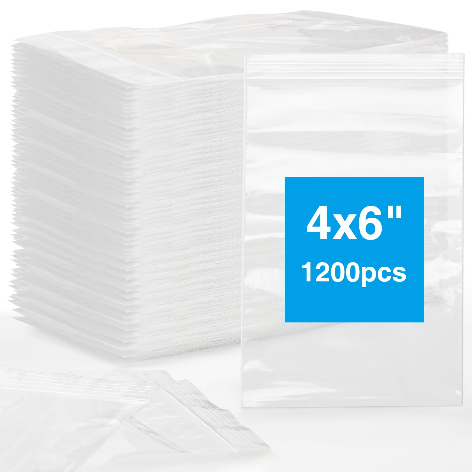 1200pcs 1.5" x 1.5" 2 Mil Clear Plastic Zip Bags, Bulk Jewelry Bag, Poly Bags with Resealable Zip Top for Pills, Meds, Jewelry, Travel, Storage, Packaging, Shipping