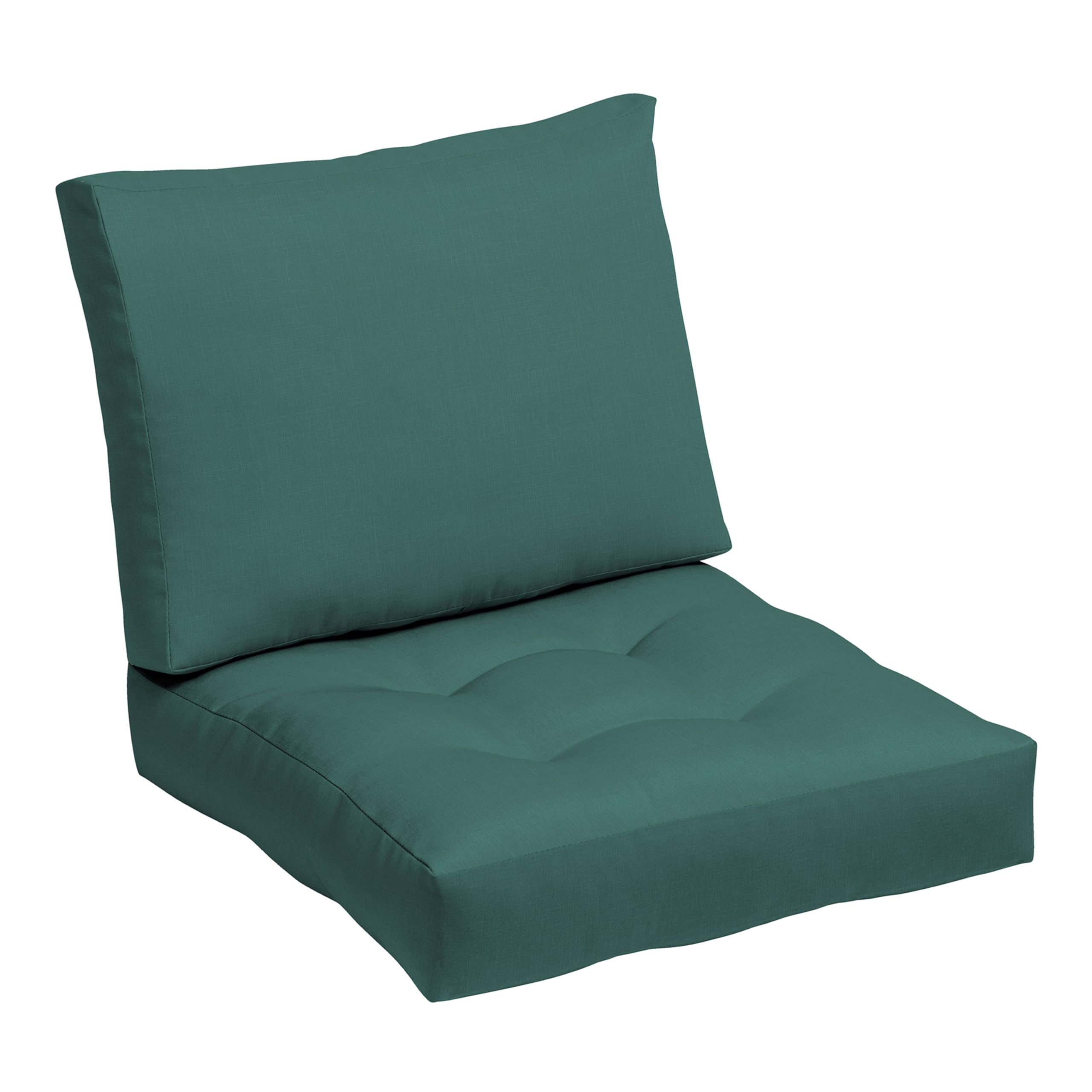 Arden Outdoor Plush Modern Tufted Blowfill Deep Seat Set, 24 x 24, Water Repellent, Fade Resistant, Deep Seat Bottom and Back Cushion for Chair and Sofa, Alana Tile