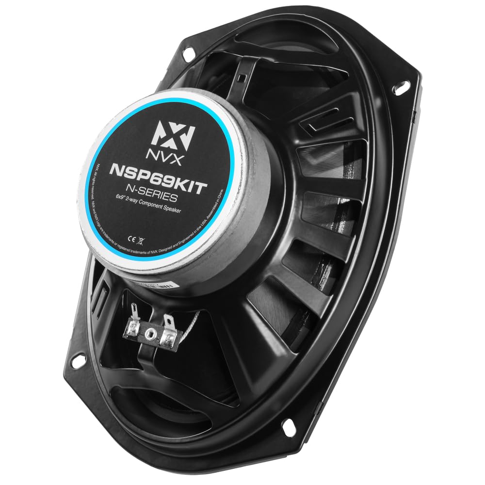 NVX NSP35 3.5" Car Speakers, 200W Max, 70W RMS, 2-Way Coaxial w/Silk Dome Tweeters & Built-in X-Overs, Easy to Install in Cars/Trucks/Doors (Pair)
