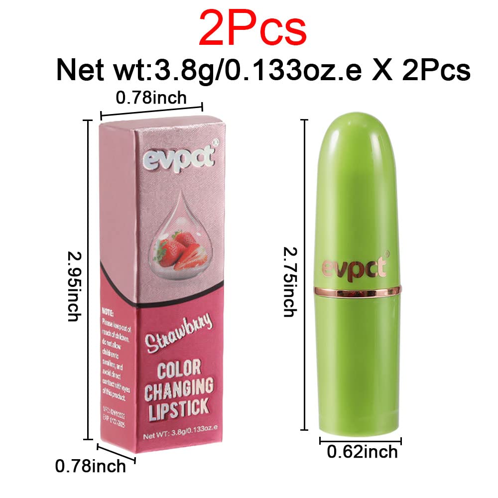 evpct 2Pcs Blueberry Tinted Lip Balms PH Lip Color Changing Lipstick Balm Stain Gift Set Queen for Women Girls Korean Mood Long Lasting Color Change Light Pink Lipstick Lip Tint Plumper Gloss