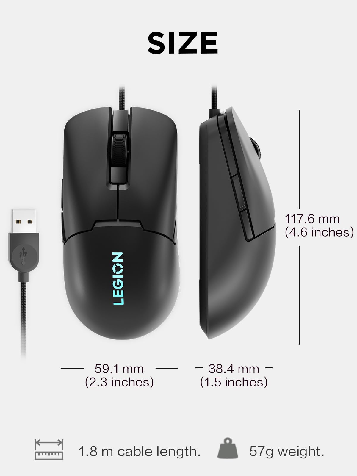 Lenovo Legion KM310 RGB Wired Gaming Keyboard & Mouse Combo - K310 Keyboard w/Silent Operation & Compact Water-Resistant Design - M300S Mouse with 8000 Adjustable DPI, 220 IPS, 6 Programmable Buttons