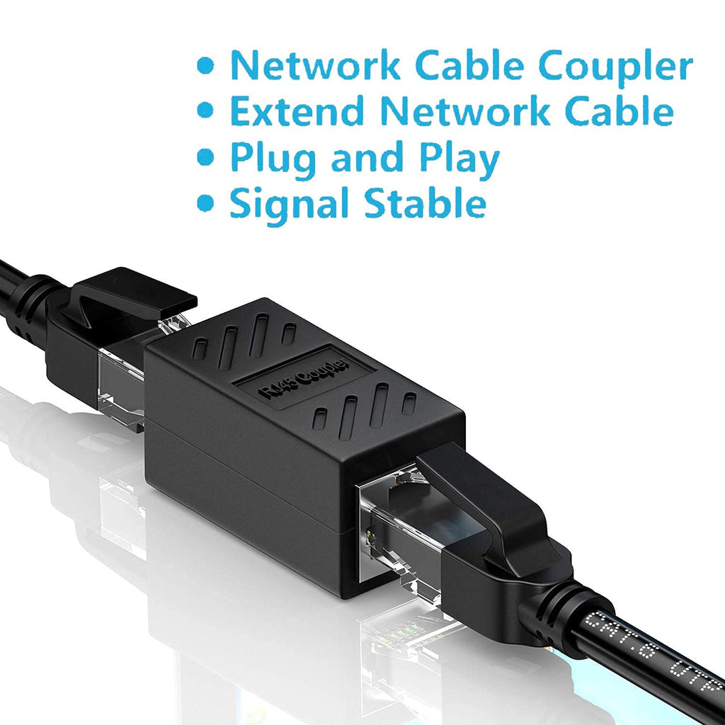ZUZONG IP68 Waterproof RJ45 Coupler Splitter, Waterproof Ethernet Coupler 1 in 2 Out Splitter IP68 Ethernet Outdoor LAN Cable Connector for Cat5/Cat5e/Cat6/Cat7/Cat8 Ethernet Cable (1 Pair Female)