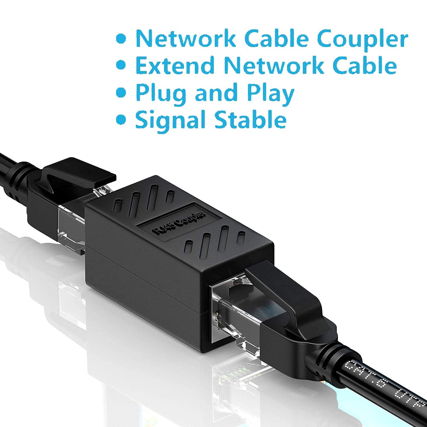 ZUZONG IP68 Waterproof RJ45 Coupler Splitter, Waterproof Ethernet Coupler 1 in 2 Out Splitter IP68 Ethernet Outdoor LAN Cable Connector for Cat5/Cat5e/Cat6/Cat7/Cat8 Ethernet Cable (1 Pair Female)