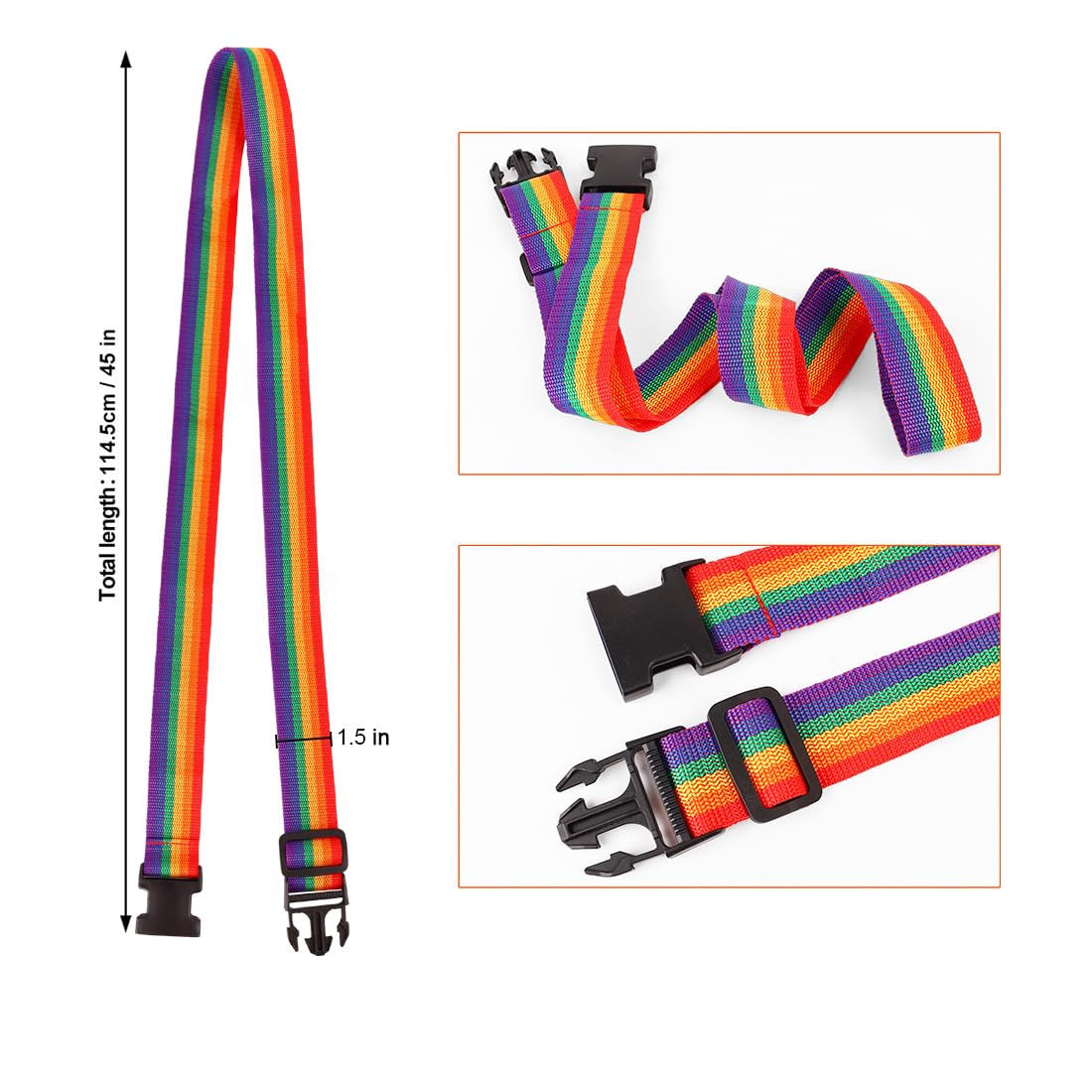 Luggage Straps for Suitcases TSA Approved, Travel Accessories to Connect Two Suitcase, Add Bag Luggage Straps for Carry On Your 3 Luggages Adjustable Buckle Belt, 2Pack Black
