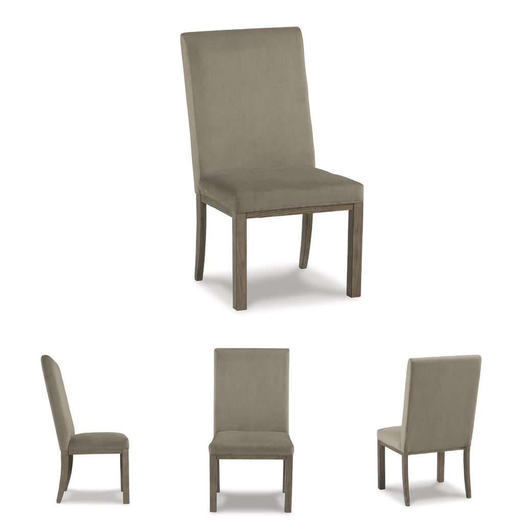 Signature Design by Ashley Chalanna Solid Wood Frame Dining Chair, Set of 2, White