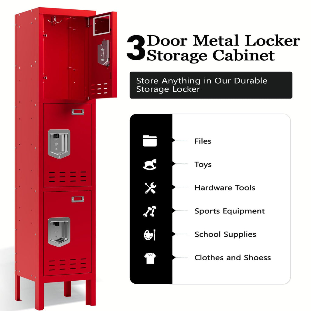 Lockers,Metal Locker, (Beige, 1 Door - (66.15" H x 11.8" W x 11.8" D))