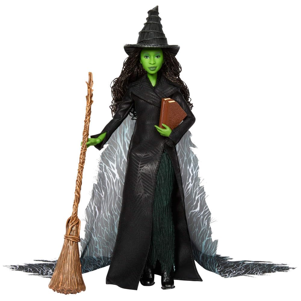 Mattel Universal Pictures Wicked: Muñeca de moda Elphaba For Good de lujo con atuendo extraíble y 4 accesorios, inspirada en la película