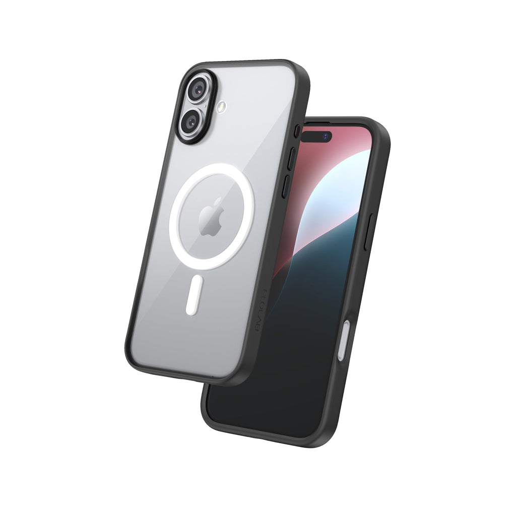 FLOLAB Surtect Tri-Fusion Magnetic for iPhone 16 Case Protective Slim Design Magsafe Compatible Military Grade - Black Clear