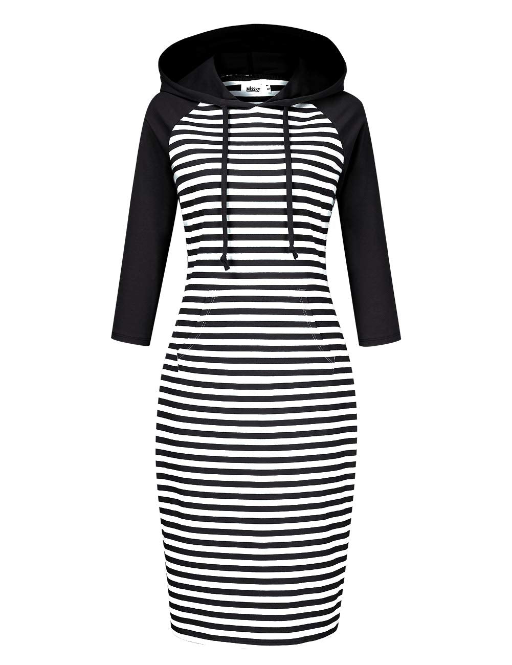 MISSKY Women's Women's Sweatshirt Hooded Dress