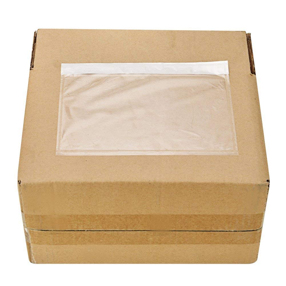 9527 Product 4.5" x 5.5" Clear Adhesive Top Loading Packing List/Shipping Label Envelopes (100 Pack)