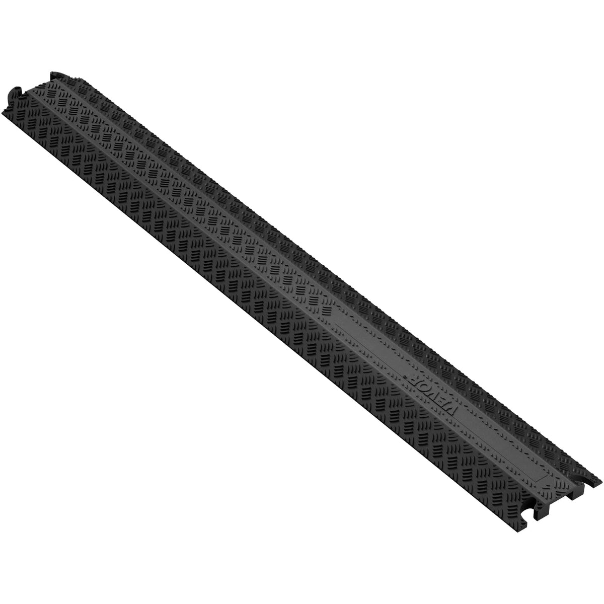 VEVOR 1 Pack Drop Over Cable Cover, 2 Channel Heavy Duty Cable Hose Protector Ramp, 38.3'' Floor Cord Cover, 17,500 lbs/Axle Load Capacity, for Traffic Areas, Indoor, Outdoor, Home, Office, Warehouse