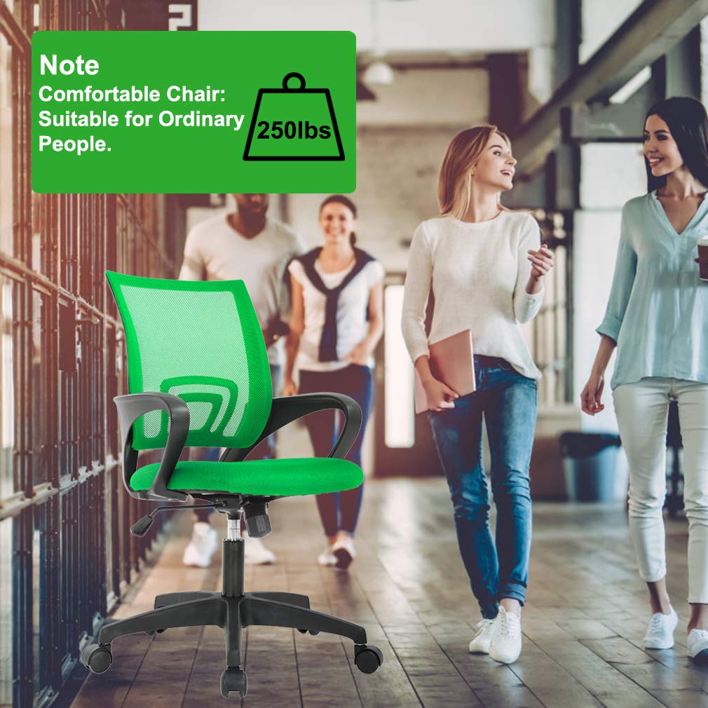 BestOffice Home Office Chair Ergonomic Desk Chair Mesh Computer Chair with Lumbar Support Armrest Executive Rolling Swivel Adjustable Mid Back Task Chair for Women Adults, Black (Black)