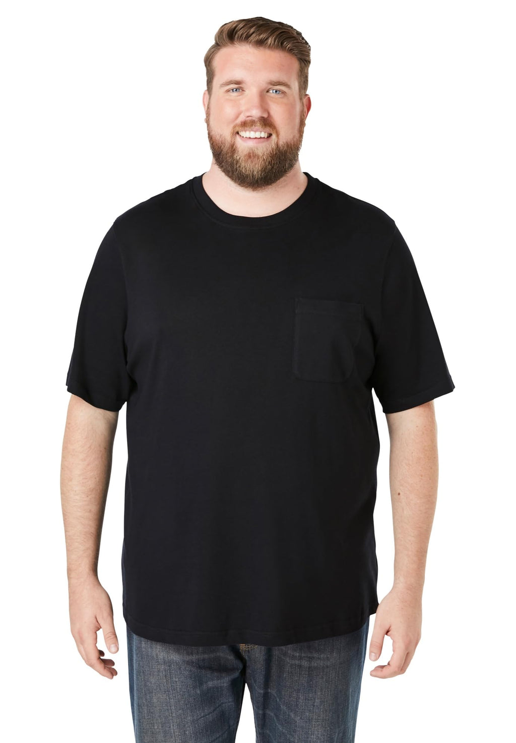 KingSize Men's Big & Tall Shrink-Less Lightweight Pocket Crewneck T-Shirt