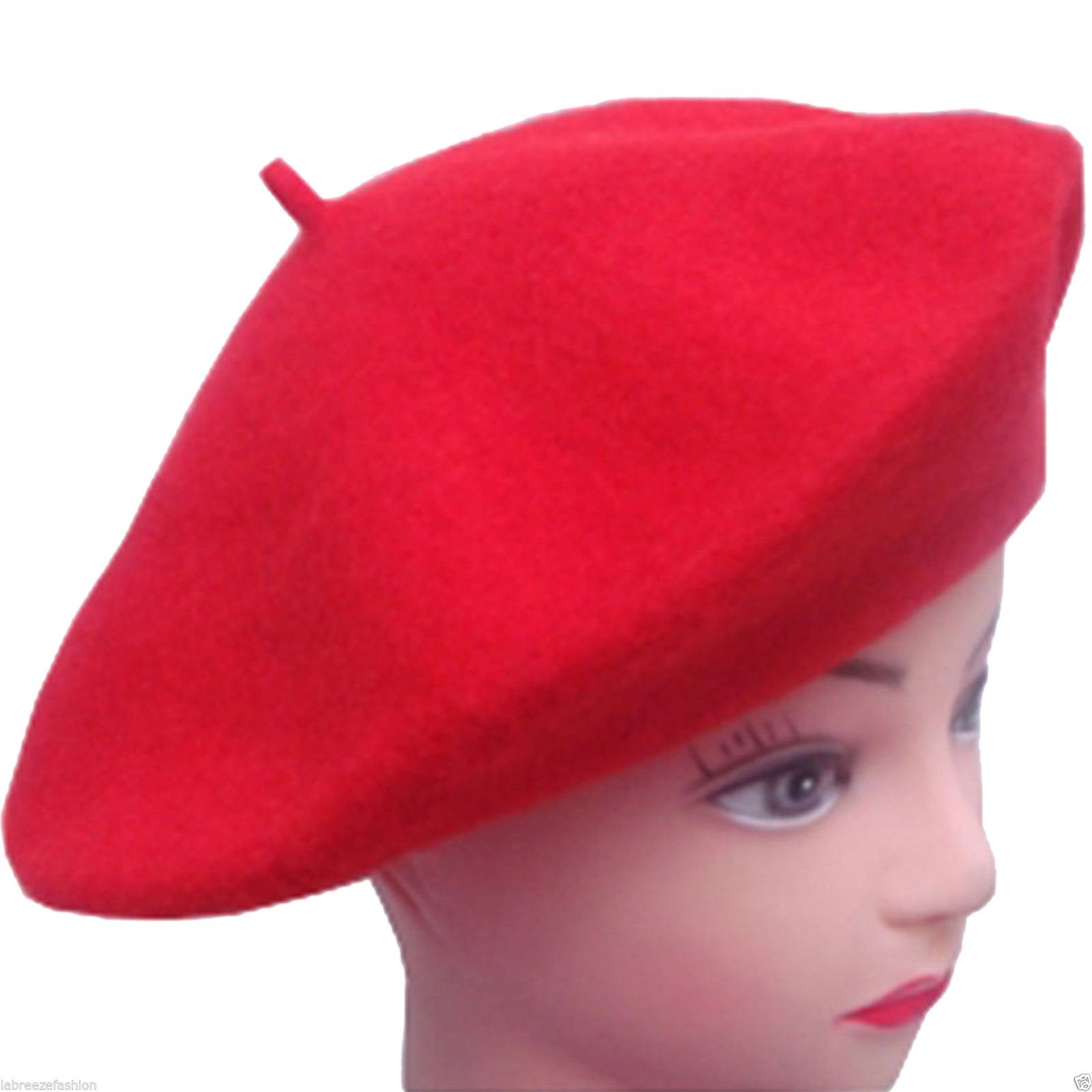Women French Wool Beret Hats - Solid Color Classic Beanie Winter Cap