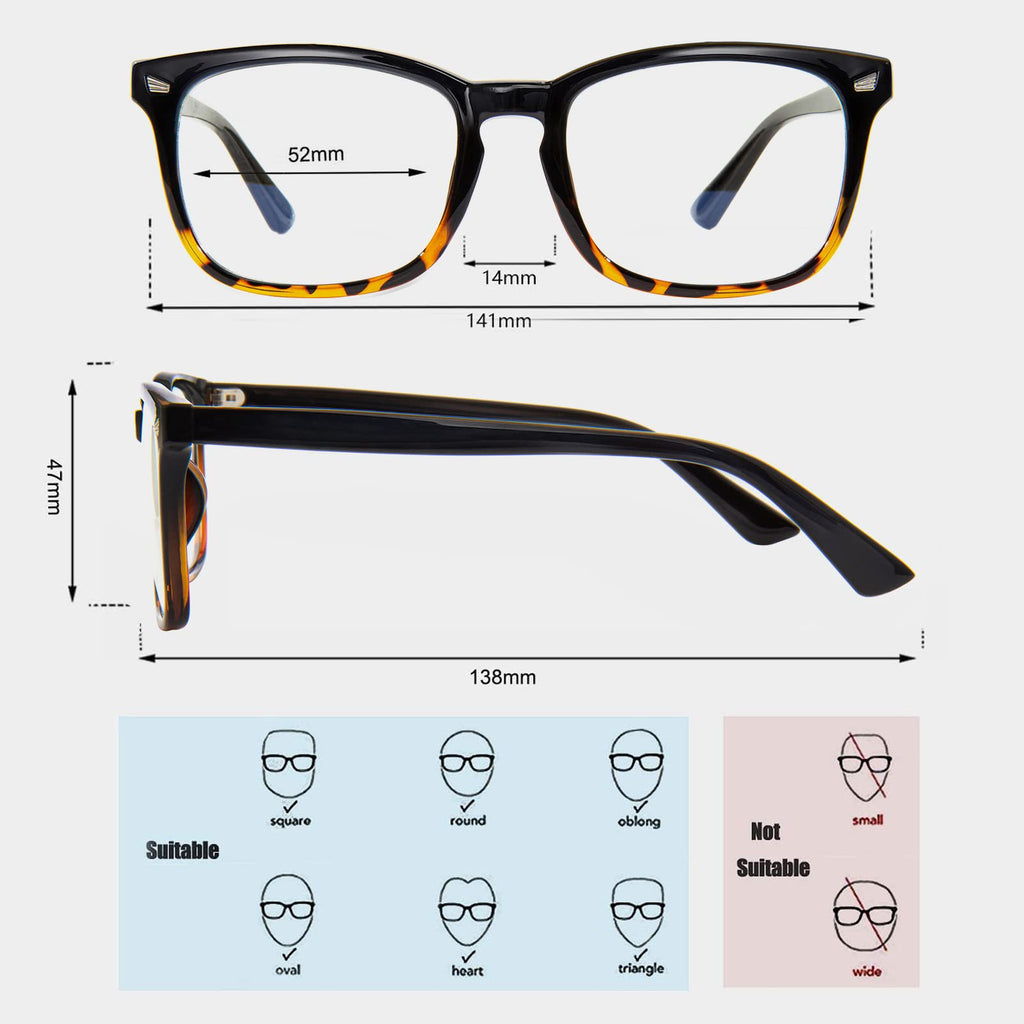 MAXJULI Blue Light Blocking Glasses,Computer Reading/Gaming/TV/Phones Glasses for Women Men(Transparent)