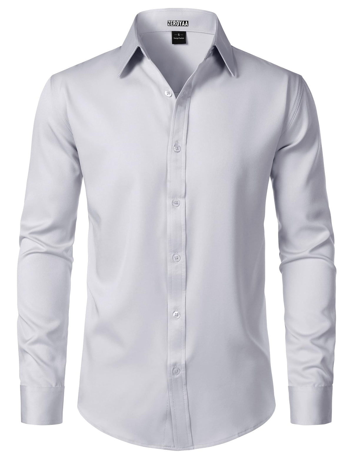 ZEROYAA Men's Wrinkle Free Long Sleeve Dress Shirt Business Casual Modern Slim Fit Button Down Shirts for Wedding and Office